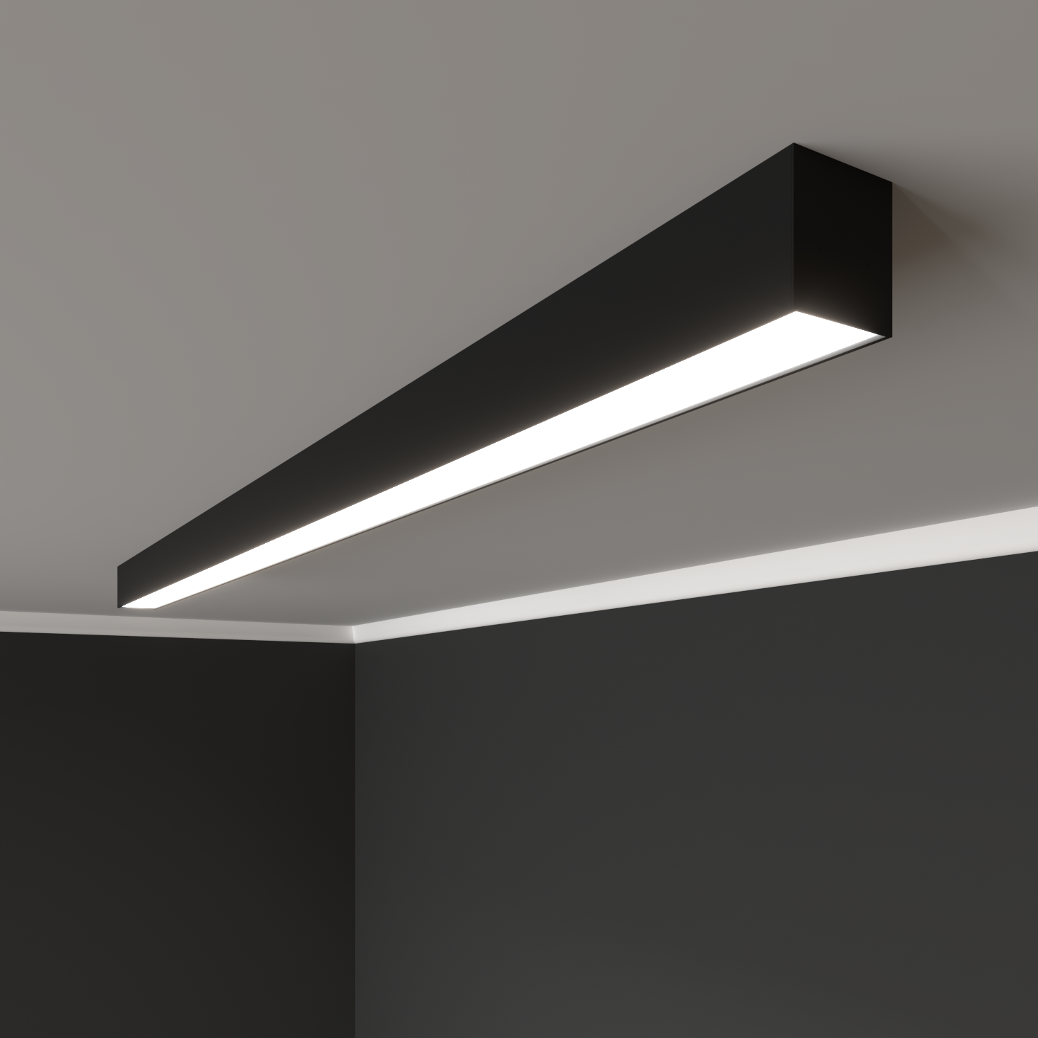 Светильник светодиодный RVE-PLS4955-1210-N (Линейный 1210х49х55мм 33Вт Накладной 4000К Черный RAL9005)