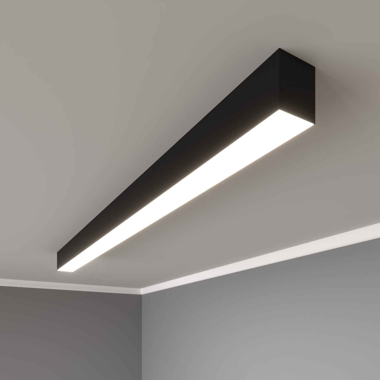 Светильник светодиодный RVE-PLS6070-1210-N (Линейный 1210х60х70мм 63Вт Накладной 4000К Серый RAL9006 МУАР)