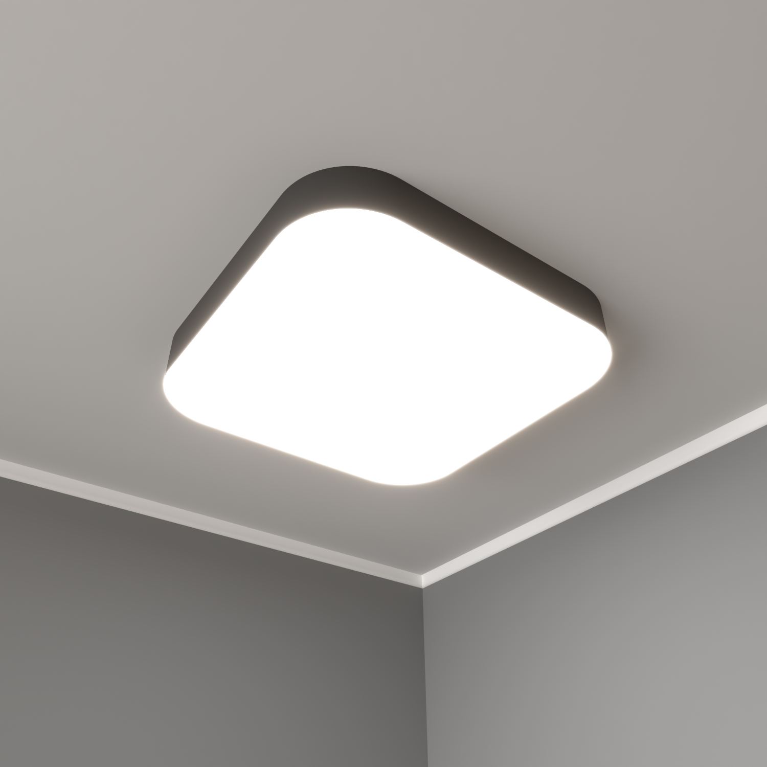 Светильник светодиодный RVE-LBX-BOX-SOFT-500-N (Квадрат закругленный 500х500х100мм 35Вт Накладной 4000К Белый)