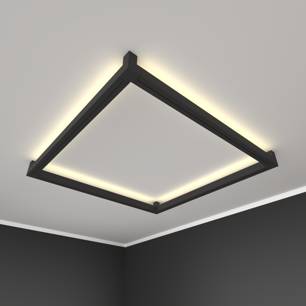 Светильник светодиодный RVE-PLS5050-COMPOSITION-KUAD-400-N (Бра квадрат 400х400х100мм 50х50мм 24Вт Накладной 4000K черный)