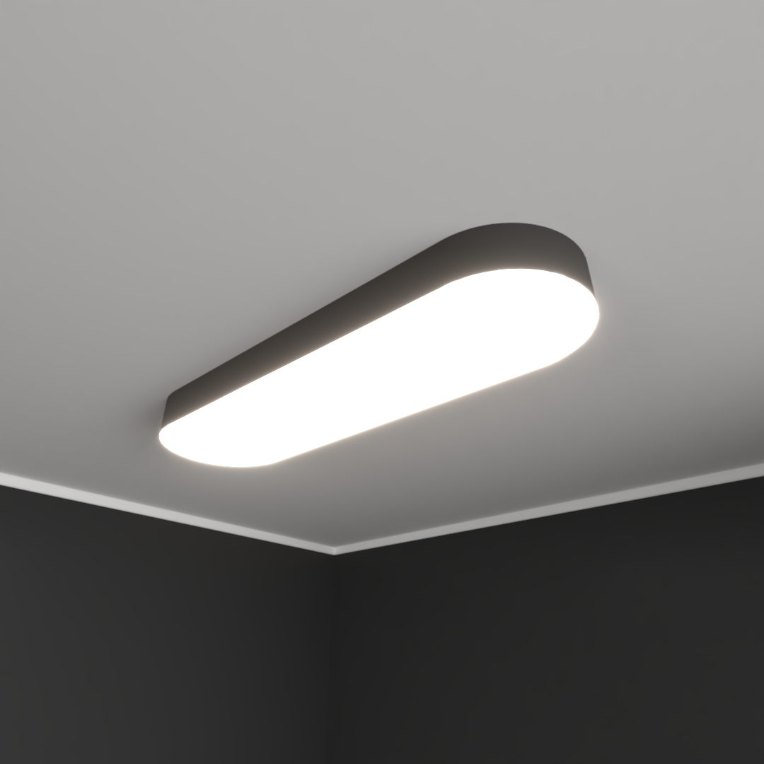 Светильник светодиодный RVE-LBX-LARGO-W-1400-N (Овал 1400х350х100мм 74Вт Накладной 4000К Белый)