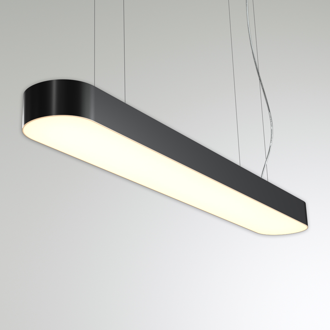 Светильник светодиодный RVE-LBX-LARGO-S-2400-P (Овал 2400х163х100мм 59Вт Подвесной 4000К Белый)