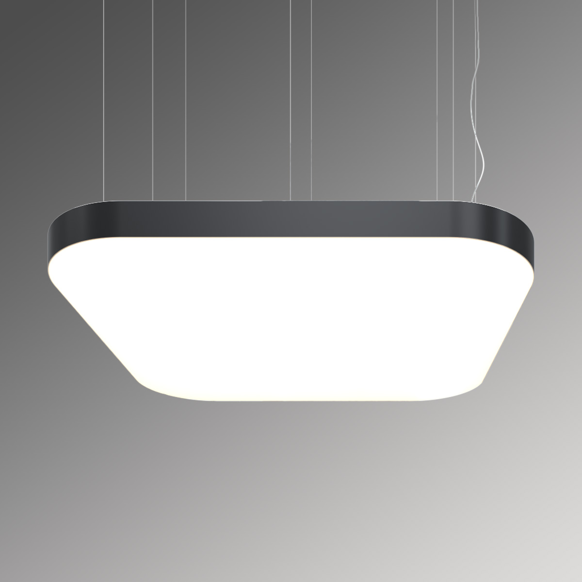 Светильник светодиодный RVE-LBX-BOX-SOFT-1600-P (Квадрат закругленный 1600х1600х120мм 288Вт Подвесной 4000К Белый)