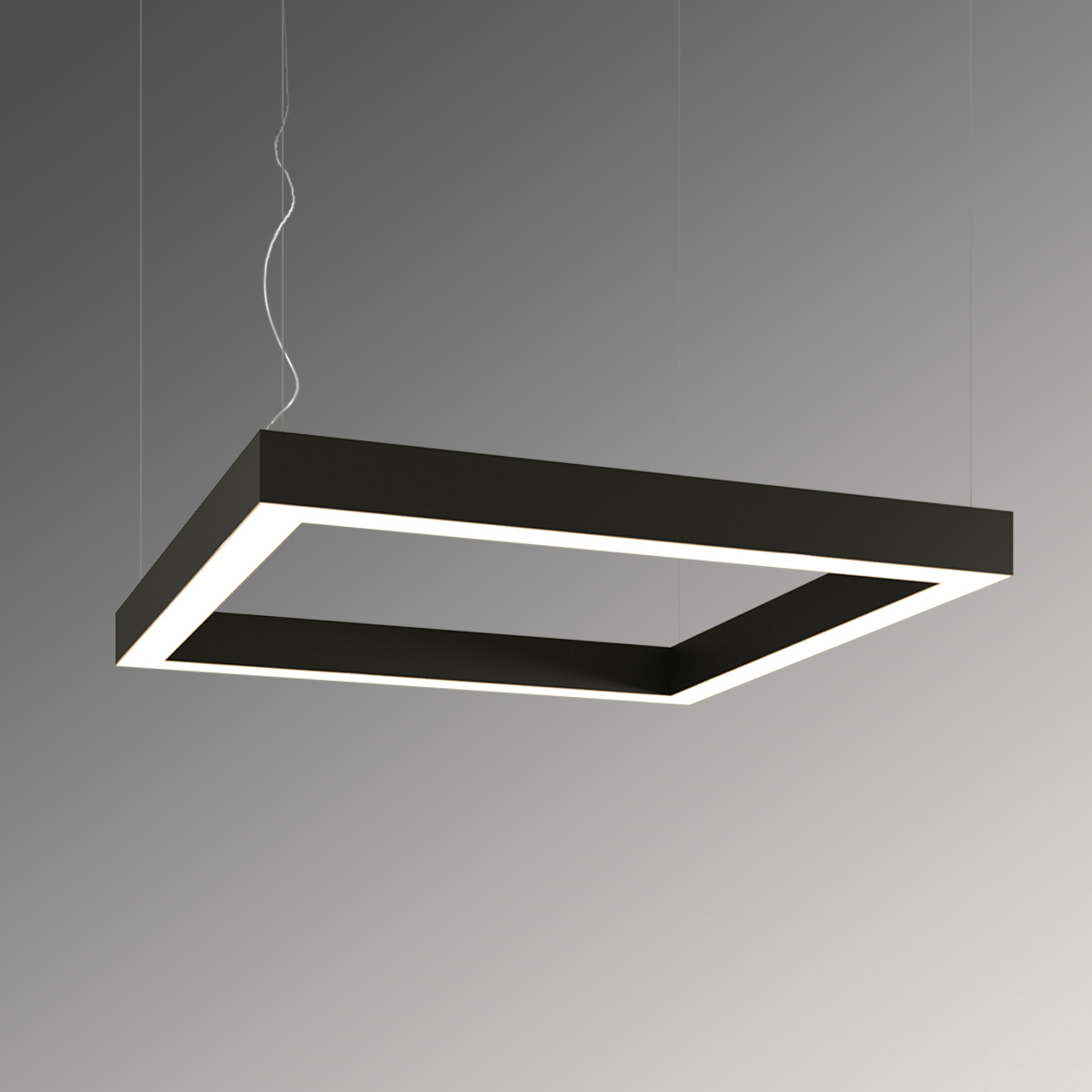 Светильник светодиодный RVE-LBX-HOLE-BOX-400-P (Квадрат с отверстием 400х400х100мм S80мм 32Вт Подвесной 4000К Белый)