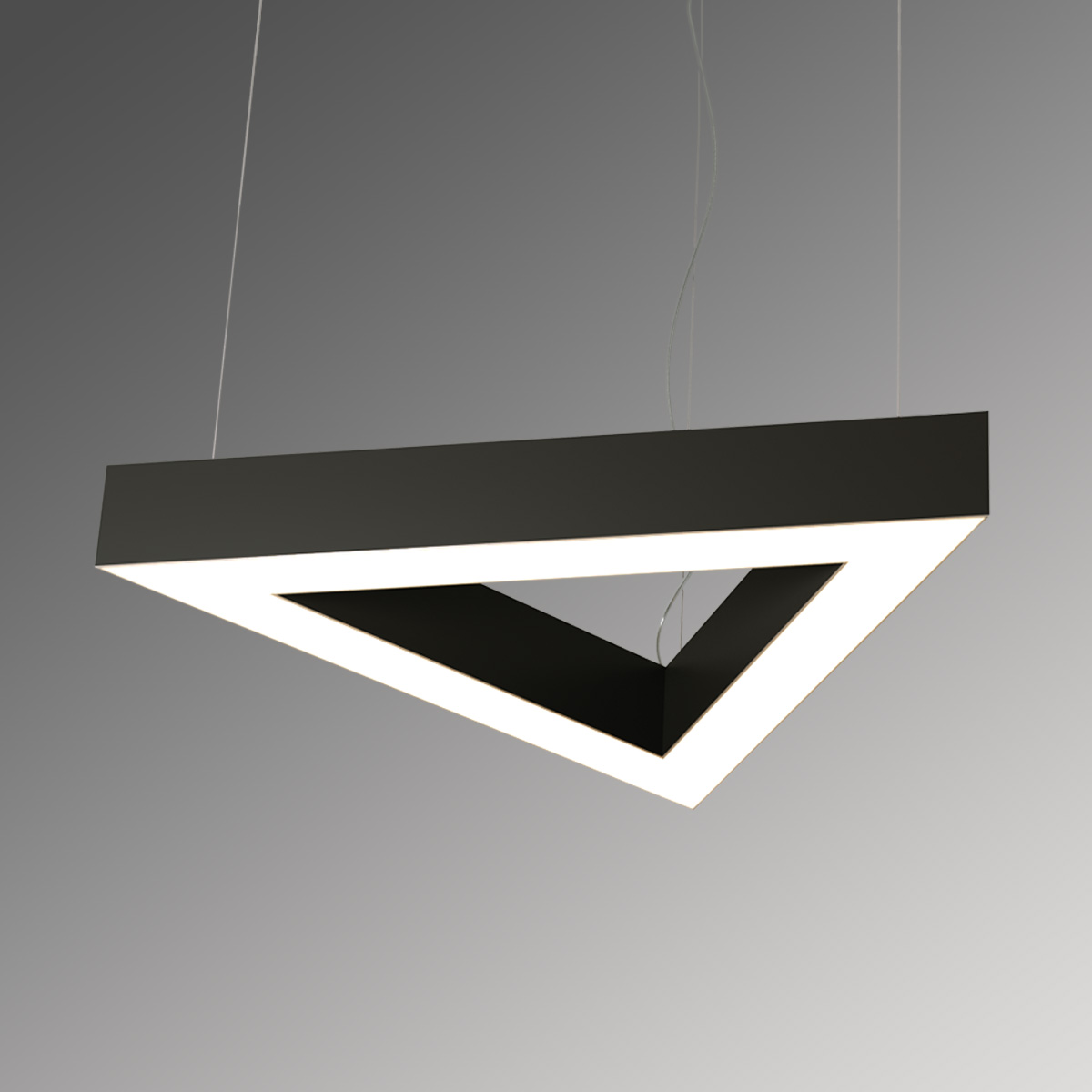 Светильник светодиодный RVE-LBX-HOLE-TRIO-1200-P (Треугольник с отверстием 1200х1039х100мм S80мм 80Вт Подвесной 4000К Белый)