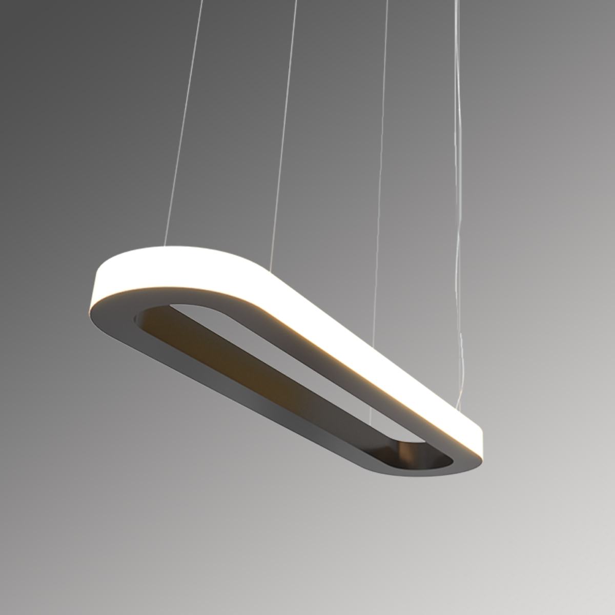 Светильник светодиодный RVE-LBX-LARGO-OUT-1400-P (Овал наружу 1400х350х50мм S53мм 75Вт Подвесной 4000К Белый)