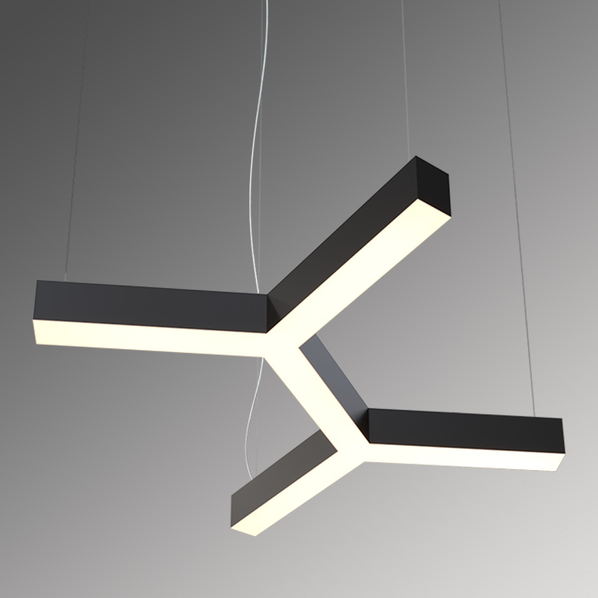 Светильник светодиодный RVE-LBX-TRINITY-2X-700-P (Трехлучевой крест 2х 700х791х100мм 46Вт Подвесной 4000К Белый)