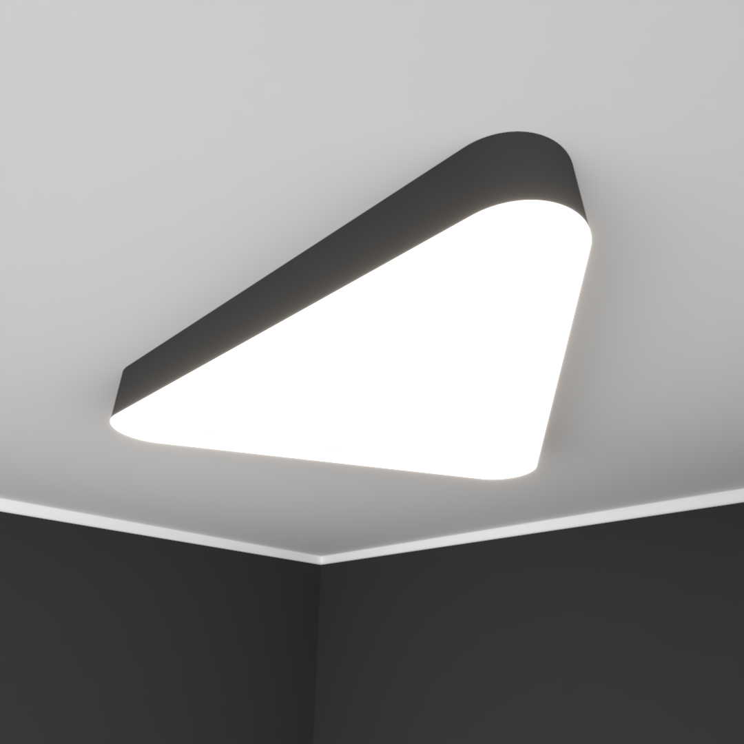 Светильник светодиодный RVE-LBX-TRIO-SOFT-1950-N (Треугольник закругленный 1950х1736х120мм 226Вт Накладной 4000К Белый)