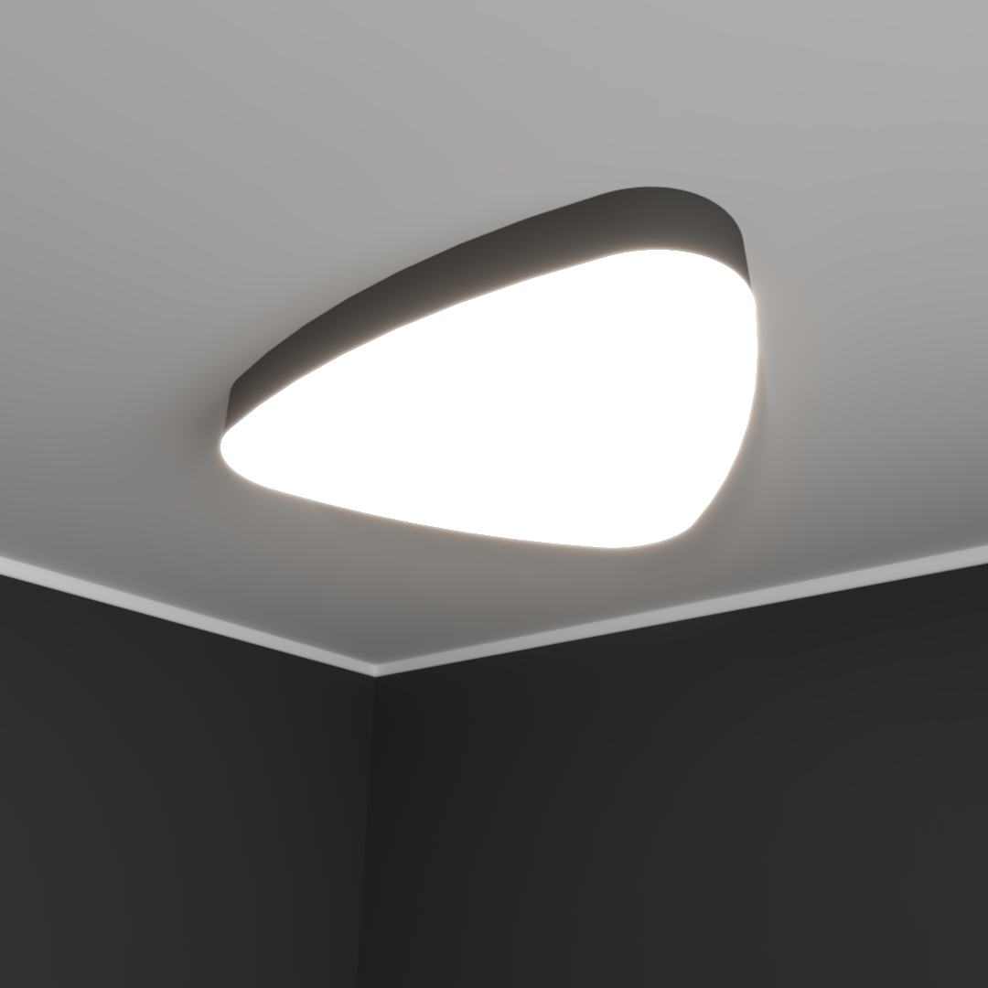 Светильник светодиодный RVE-LBX-LITUS-600-N (Треугольник Рело закругленный 600х570х100мм 37Вт Накладной 4000К Белый)