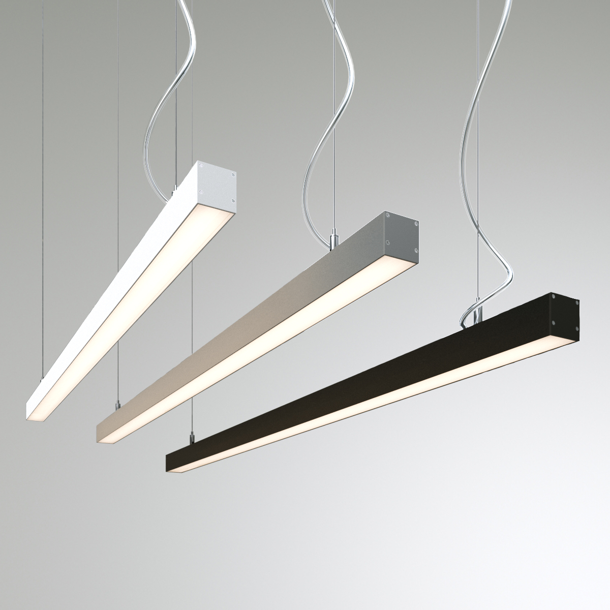 Светильник светодиодный RVE-PLS3535-980-P (Линейный 980х35х35мм 26Вт Подвесной 4000К Серый RAL9006 МУАР)