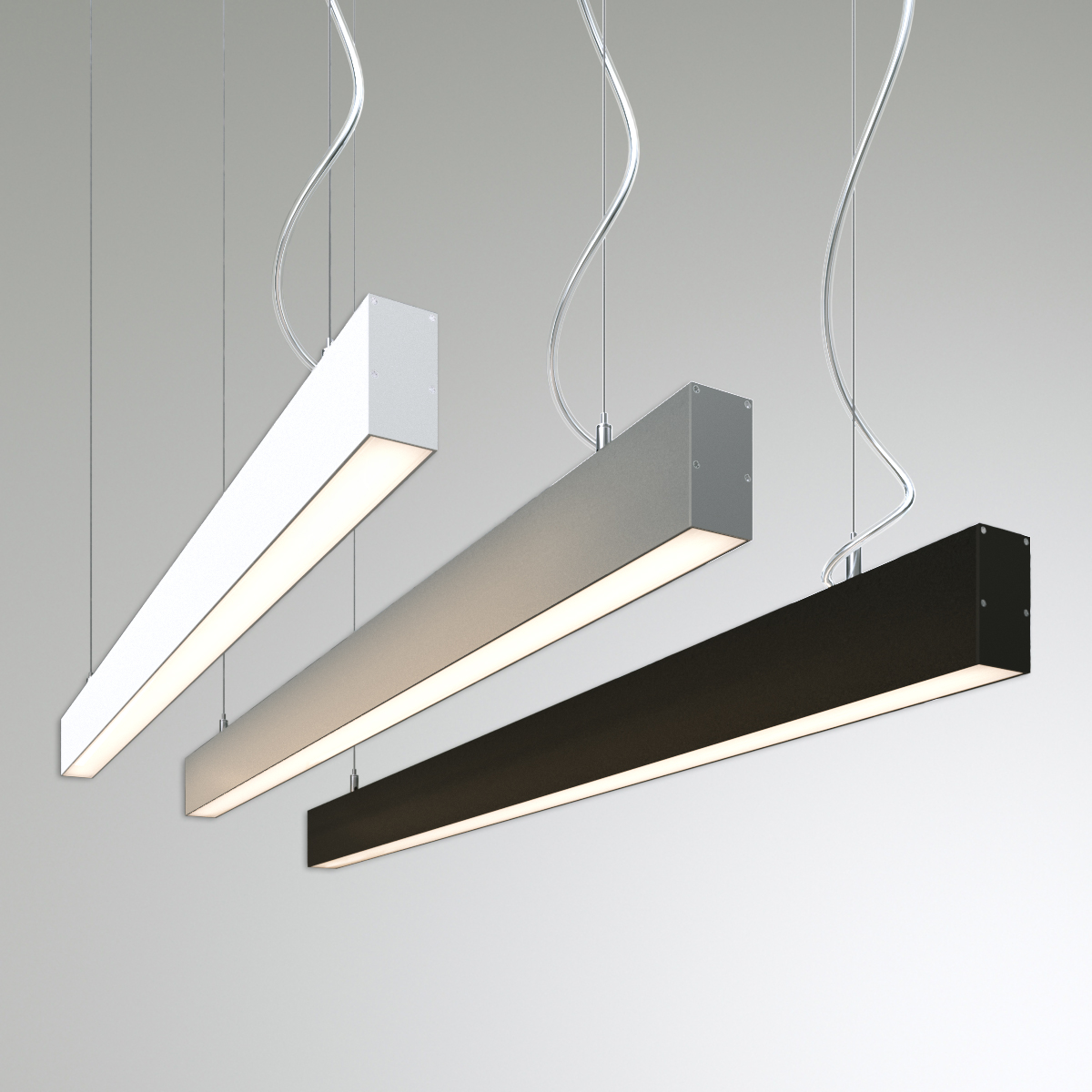 Светильник светодиодный RVE-PLS3567-1460-P (Линейный 1460х35х67мм 39Вт Подвесной 4000К Серый RAL9006 МУАР)