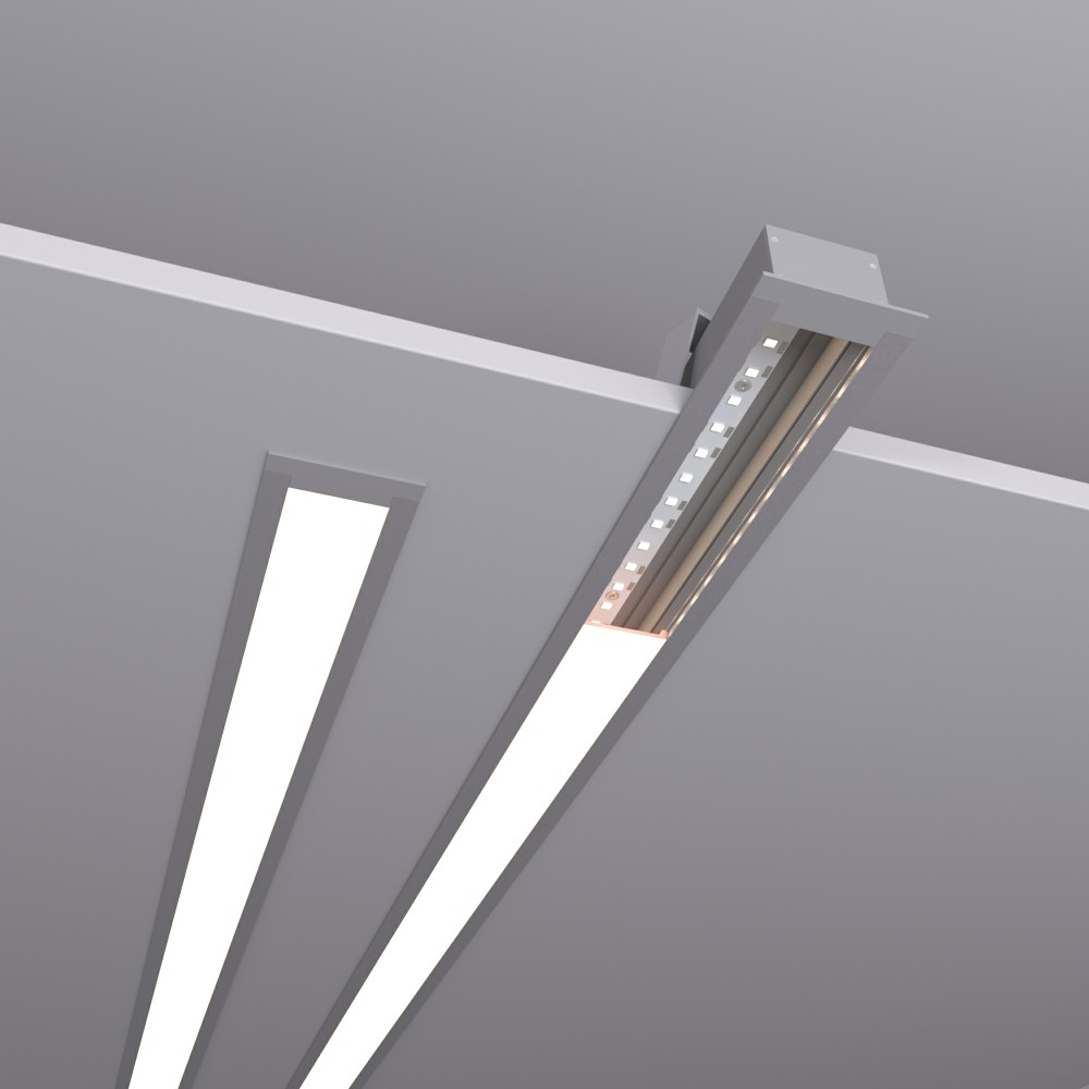 Светильник светодиодный RVE-PLS4932-1470-V (Линейный 1470х49х32мм 39Вт Встраиваемый 4000К Серый RAL9006 МУАР)