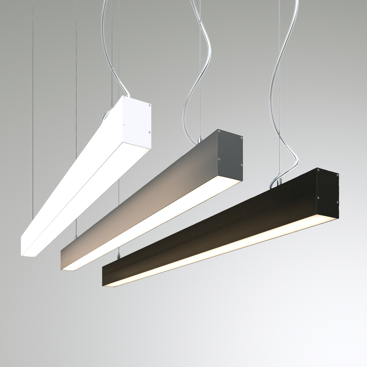 Светильник светодиодный RVE-PLS5070-1210-P (Линейный 1210х50х70мм 32Вт Подвесной 4000К Серый RAL9006 МУАР)