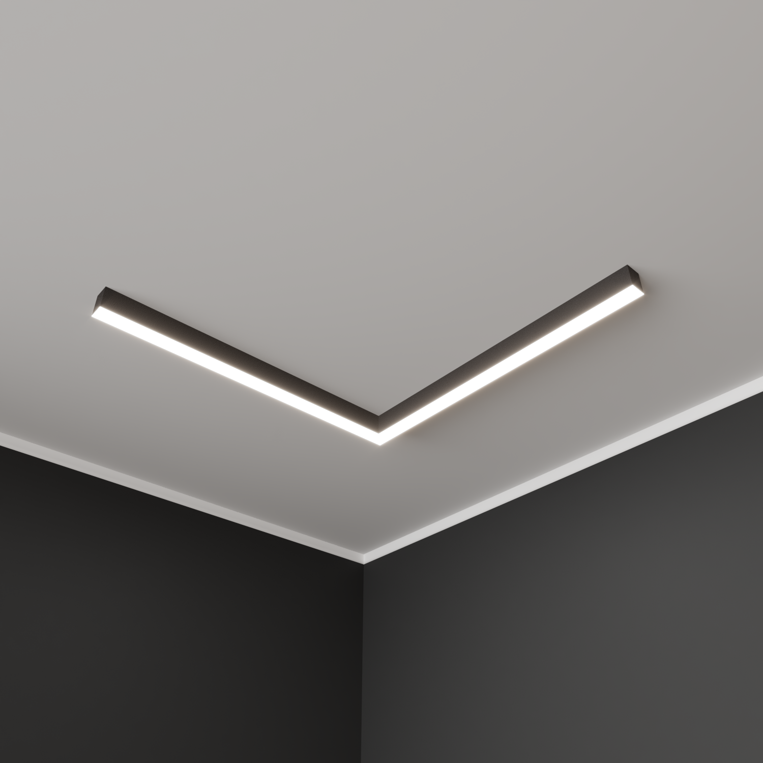 Светильник светодиодный RVE-PLS5070-SYMBOL-L-518-N (Символ L 518х518х70мм сегмент 518мм 50х70мм 26Вт Накладной 4000К Серый RAL9006 МУАР)