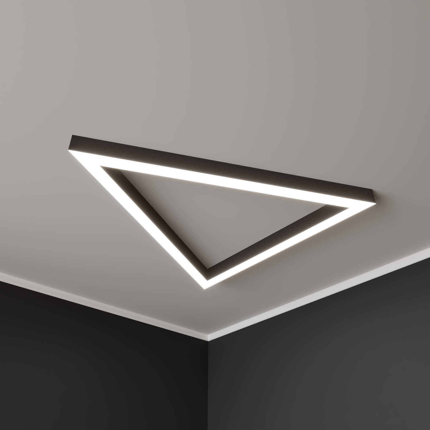 Светильник светодиодный RVE-PLS5070-TRIO-1535-N (Треугольник 1535х1329х70мм сегмент 1535мм 50х70мм 118Вт Накладной 4000К Серый RAL9006 МУАР)