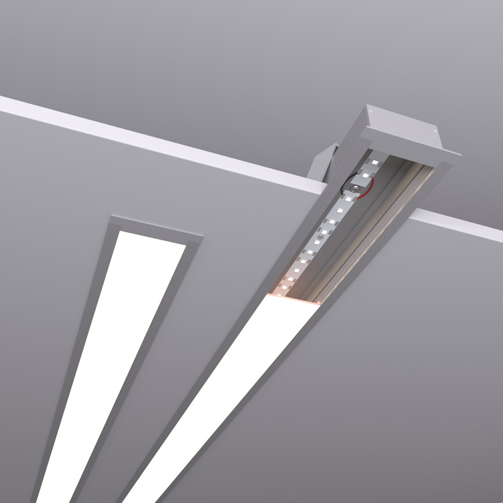 Светильник светодиодный RVE-PLS6332-990-V (Линейный 990х63х32мм 26Вт Встраиваемый 4000К Серый RAL9006 МУАР)