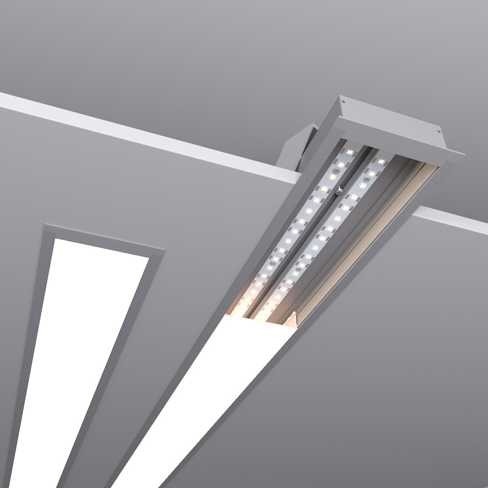 Светильник светодиодный RVE-PLS8535-1950-V (Линейный 1950х85х35мм 105Вт Встраиваемый 4000К Серый RAL9006 МУАР)