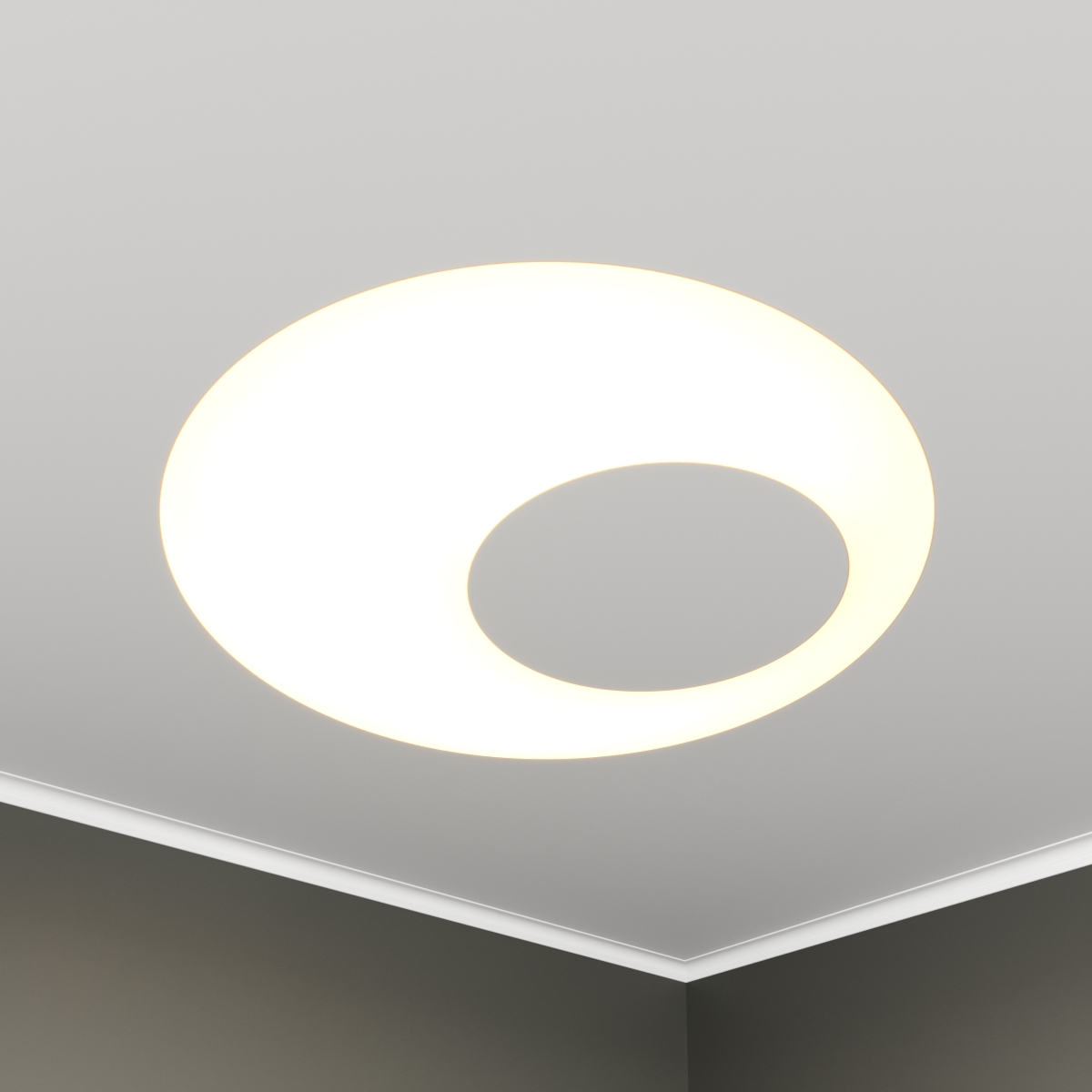 Светильник светодиодный RVE-LBX-APERTURA-646-VG (Круг с отверстием 646х646х110мм 29Вт встраиваемый под шпаклевку 4000K Белый)