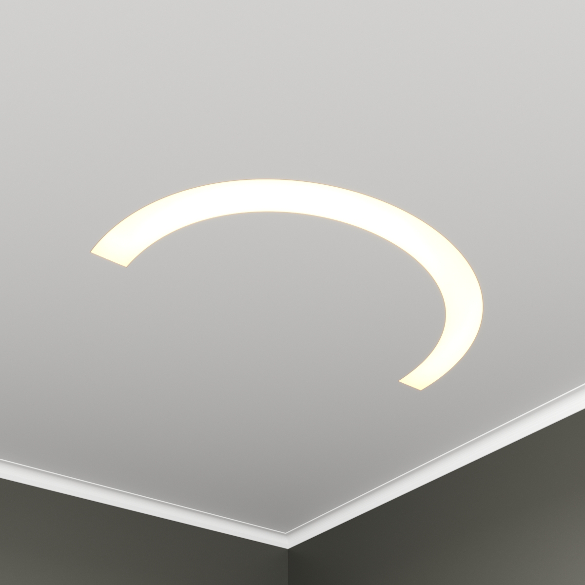Светильник светодиодный RVE-LBX-ARCO-646-VG (Полукольцо 646х346х110мм S80мм 20Вт встраиваемый под шпаклевку 4000K Белый)