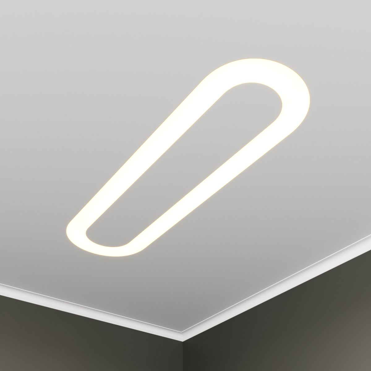 Светильник светодиодный RVE-LBX-HOLE-LARGO-1446-VG (Овал с отверстием 1446х396х110мм S80мм 74Вт встраиваемый под шпаклевку 4000K Белый)