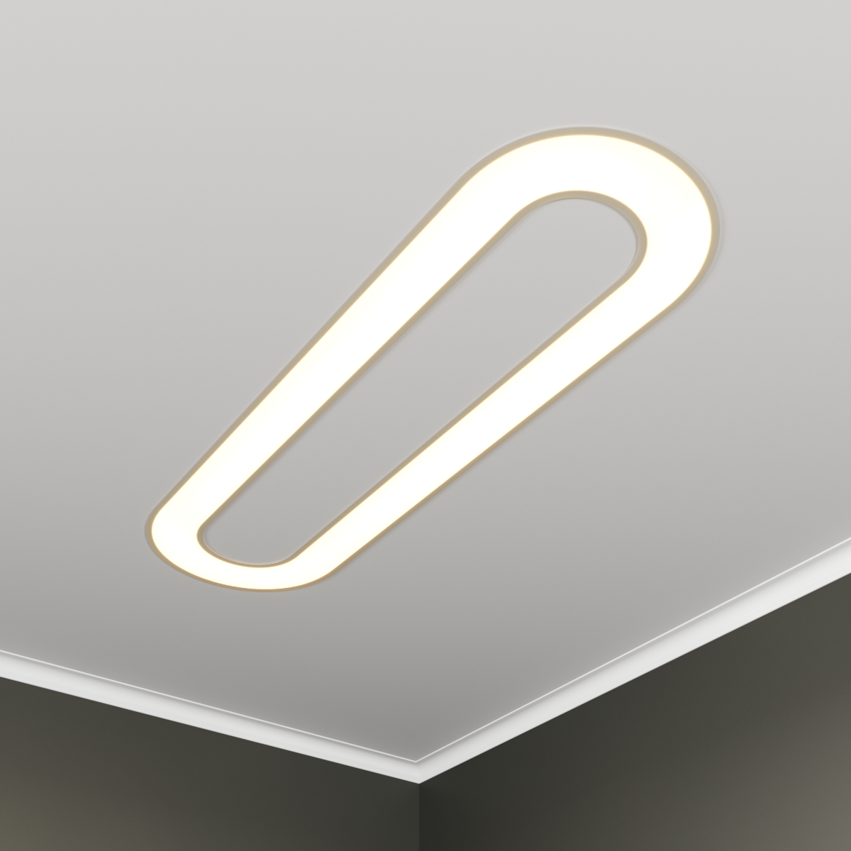 Светильник светодиодный RVE-LBX-HOLE-LARGO-1430-V (Овал с отверстием 1430х380х100мм S80мм 74Вт встраиваемый 4000K Белый)