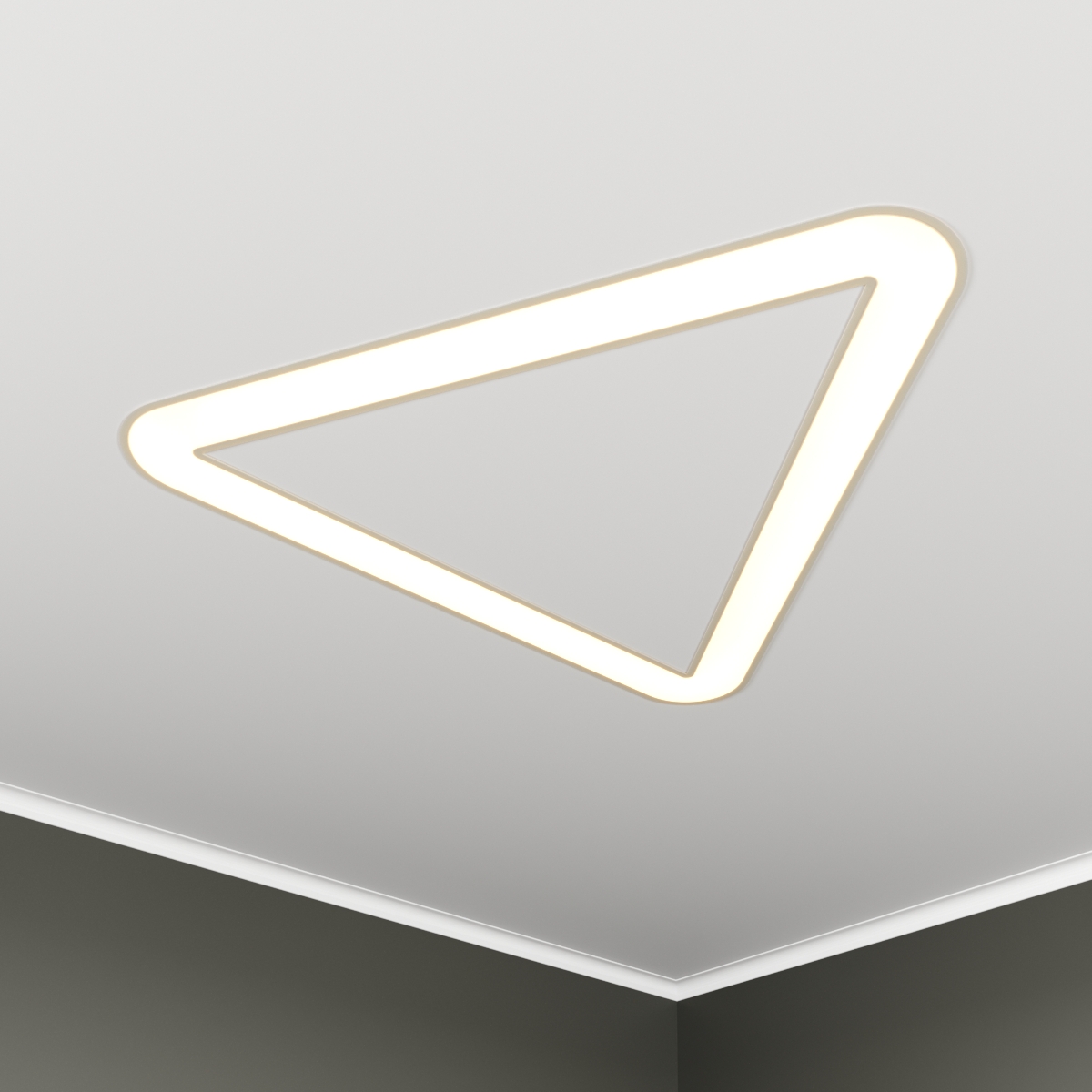 Светильник светодиодный RVE-LBX-HOLE-TRIO-SOFT-1980-V (Треугольник закругленный с отверстием 1980х1766х100мм S80мм 144Вт встраиваемый 4000K Белый)