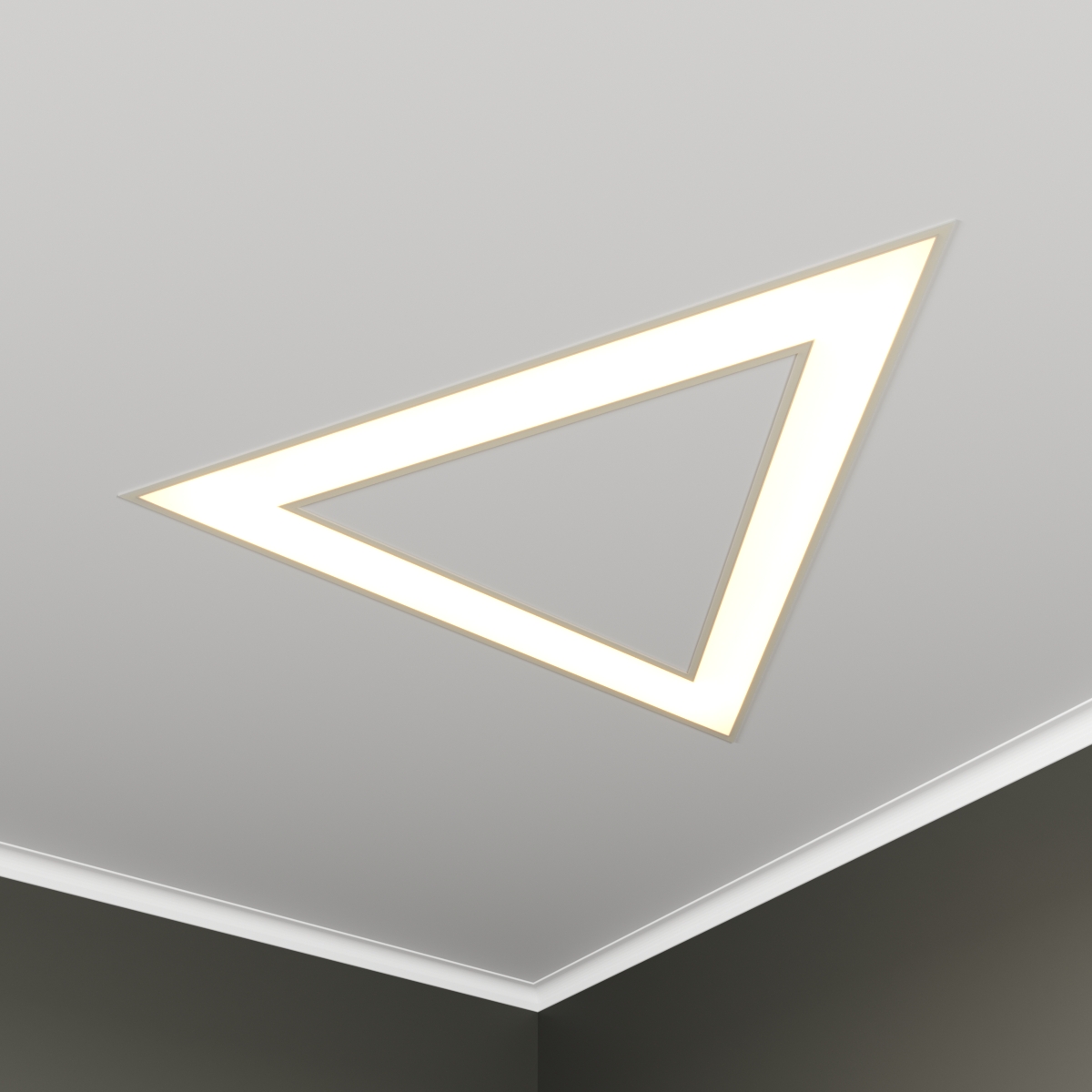 Светильник светодиодный RVE-LBX-HOLE-TRIO-1980-V (Треугольник с отверстием 1980х1719х100мм S80мм 141Вт встраиваемый 4000K Белый)