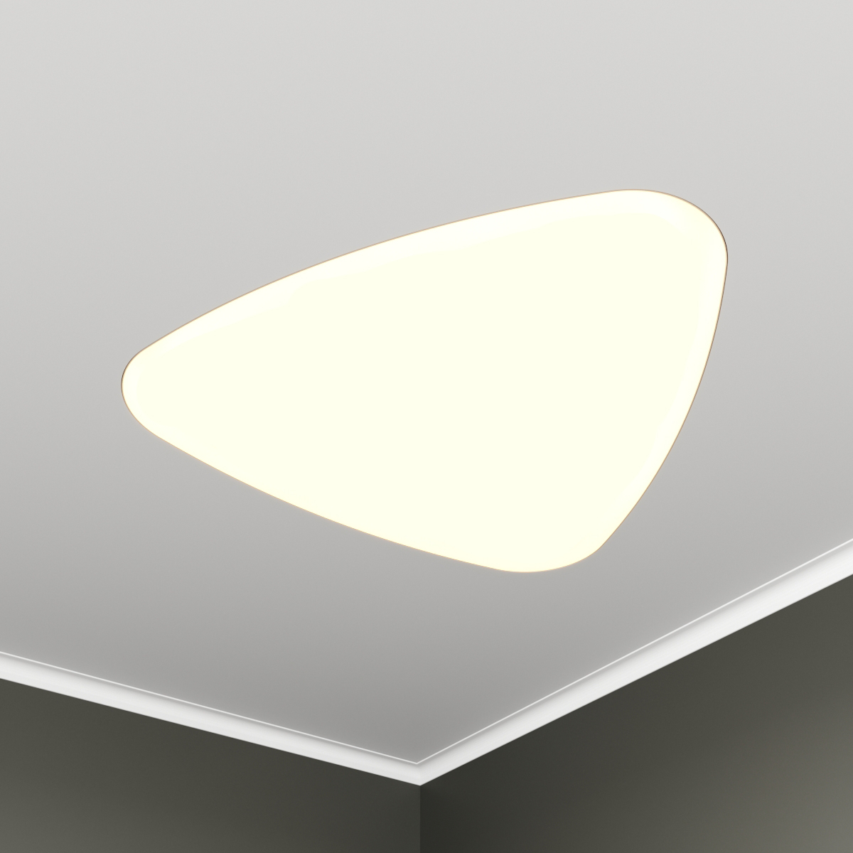 Светильник светодиодный RVE-LBX-LITUS-446-VG (Треугольник Рело закругленный 446х426х110мм 16Вт встраиваемый под шпаклевку 4000K Белый)