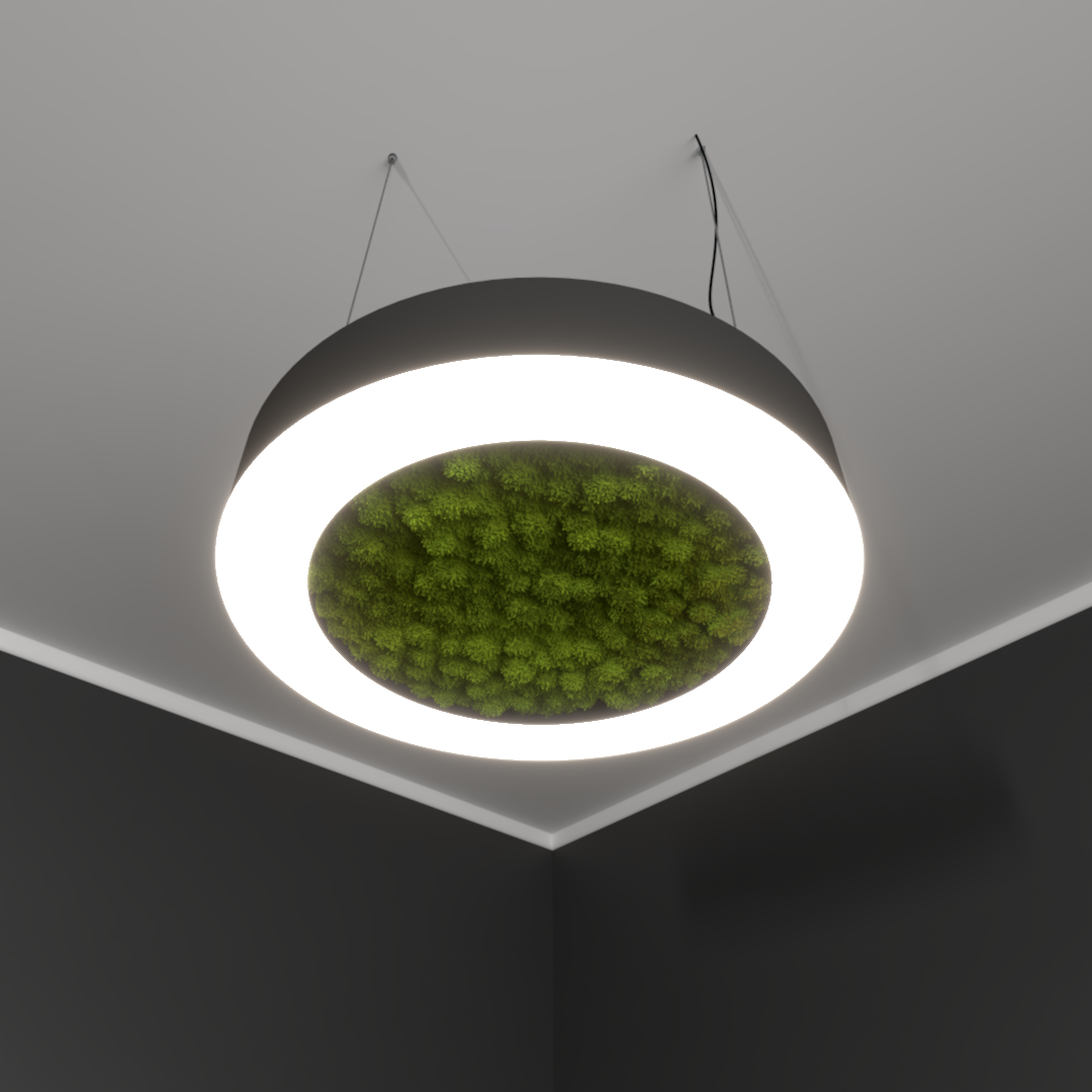 Светильник светодиодный RVE-LBX-MOSS-RING-1200-P (Кольцо 1200х1200х100мм S80мм 88Вт Подвесной 4000К Белый)