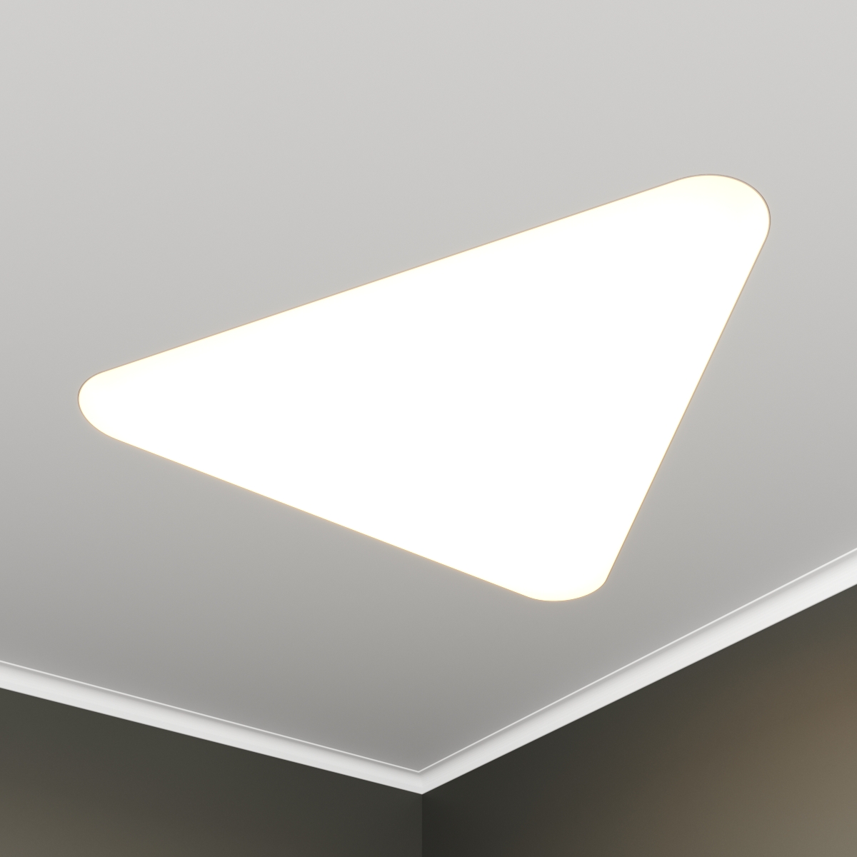 Светильник светодиодный RVE-LBX-TRIO-SOFT-646-VG (Треугольник закругленный 646х580х110мм 29Вт встраиваемый под шпаклевку 4000K Белый)