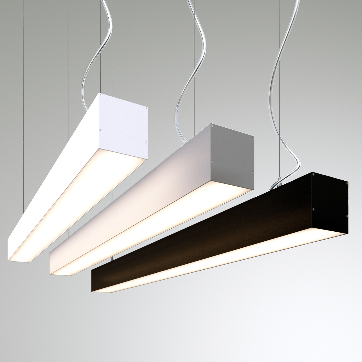 Светильник светодиодный RVE-PLS7070-500-P (Линейный 500х70х70мм 26Вт Подвесной 4000К Серый RAL9006 МУАР)