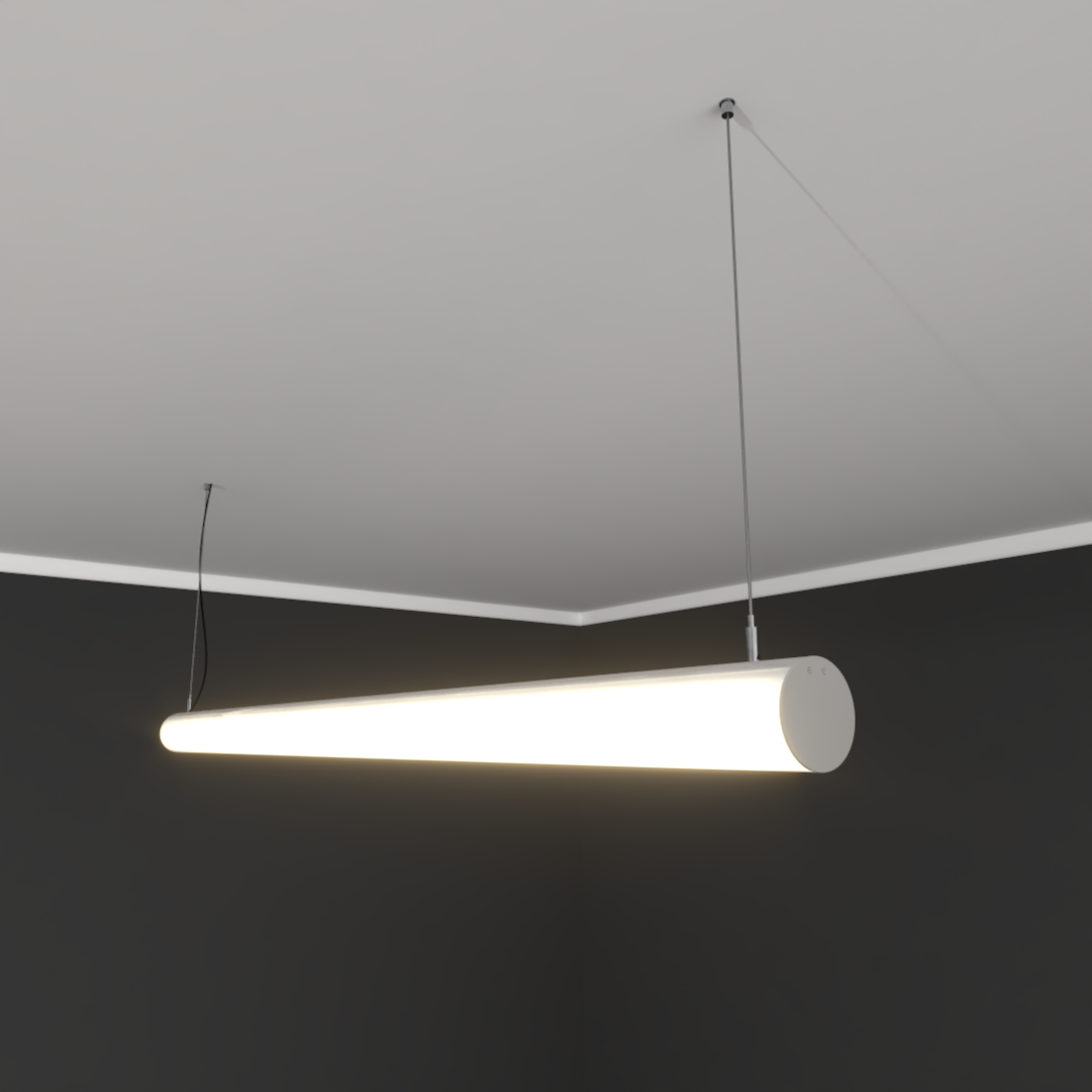 Светильник светодиодный RVE-PLSD30-980-P (Линейный 980хD30мм 26Вт Подвесной 4000К Серый RAL9006 МУАР) светильник