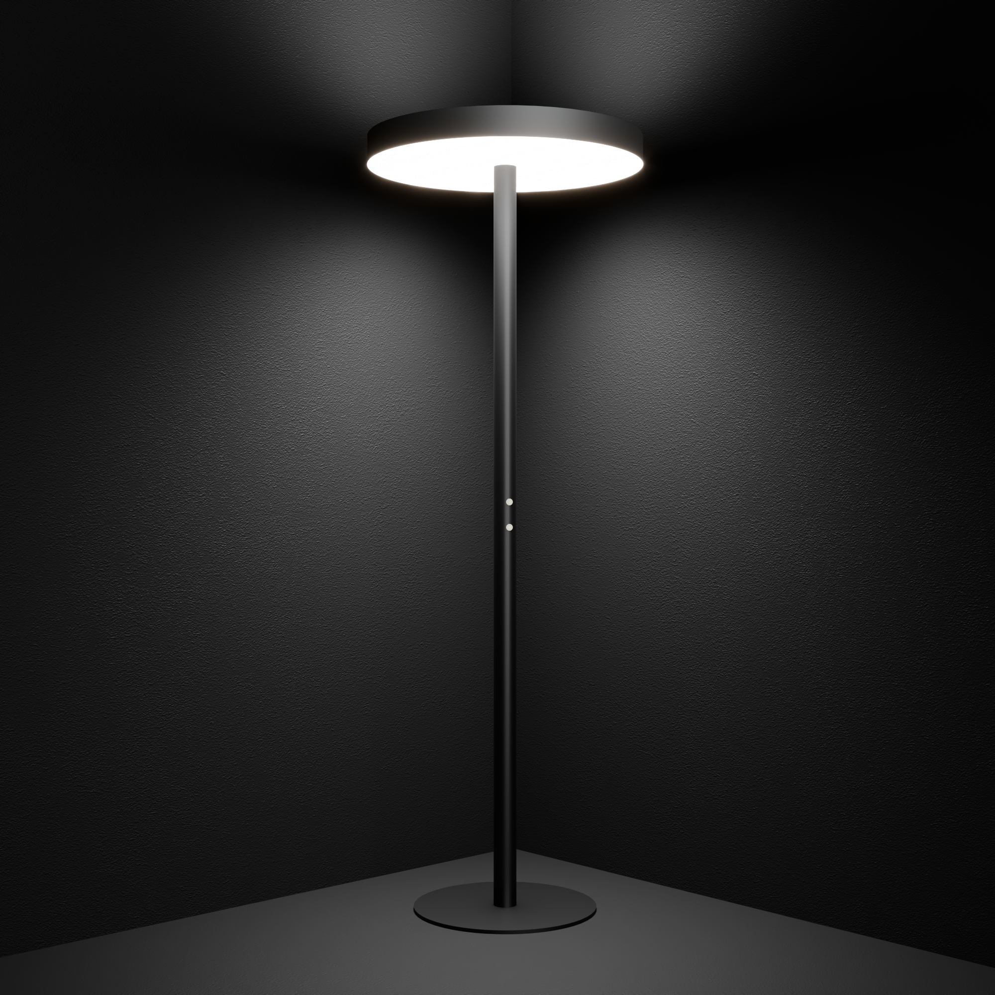 Светильник светодиодный RVE-LBX-CIELO-UPDOWN-2150х600-T (Торшер круг 600х600х80мм 84Вт напольный 4000K стойка 2060х400мм черный)