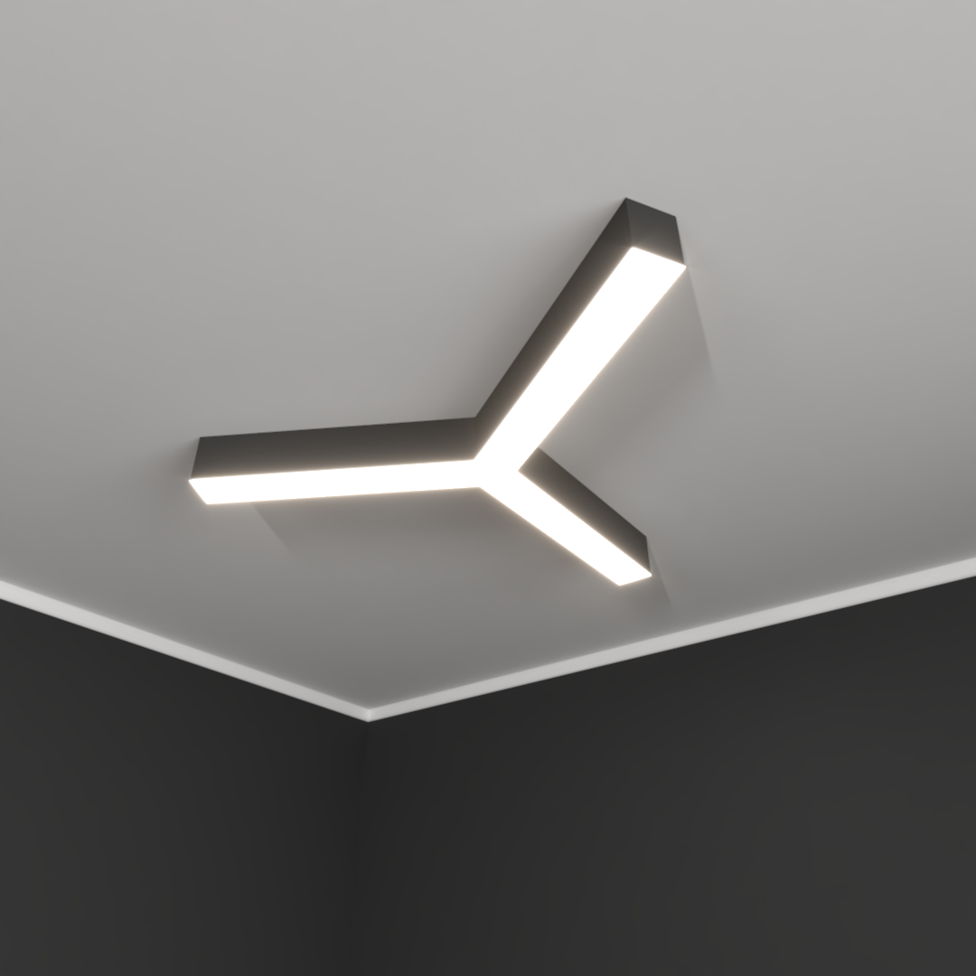 Светильник светодиодный RVE-LBX-TRINITY-800-N (Трехлучевой крест 800х693х100мм 31Вт Накладной 4000К Белый)