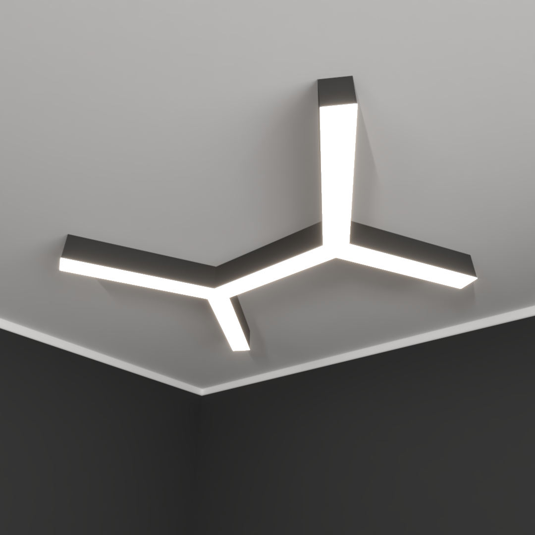 Светильник светодиодный RVE-LBX-TRINITY-2X-900-N (Трехлучевой крест 2х 900х1022х100мм 61Вт Накладной 4000К Белый)