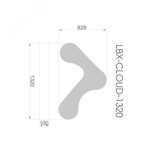 Светильник светодиодный RVE-LBX-CLOUD-1032-P (Облако 1032х346х100мм 41Вт Подвесной 4000К Белый) светильник - фото 12