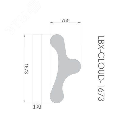 Светильник светодиодный RVE-LBX-CLOUD-1032-P (Облако 1032х346х100мм 41Вт Подвесной 4000К Белый) светильник - фото 17