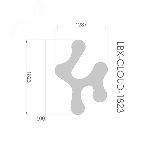 Светильник светодиодный RVE-LBX-CLOUD-1032-P (Облако 1032х346х100мм 41Вт Подвесной 4000К Белый) светильник - фото 22