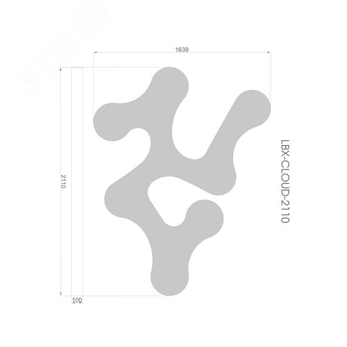 Светильник светодиодный RVE-LBX-CLOUD-1032-P (Облако 1032х346х100мм 41Вт Подвесной 4000К Белый) светильник - фото 32