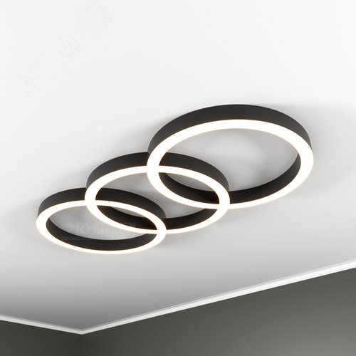 Светильник светодиодный RVE-LBX-CHAIN-3X-1350-N (Цепь из трех колец 1350х600х70мм 125Вт Накладной 4000К Белый) - фото 1