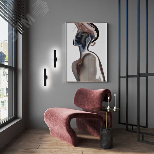 Светильник светодиодный RVE-PLS3535-COMPOSITION-SMART-600-N (Бра поворотный 600х126х35мм 12Вт Накладной 4000K черный) - фото 2