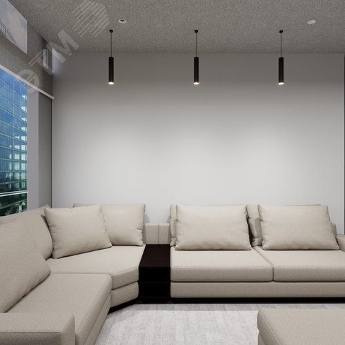 Светильник светодиодный RVE-AVION-55-300-P (Вертикальная труба 300xD55мм 10Вт 15 град Подвесной 4000K CRI90 Черный) - фото 2