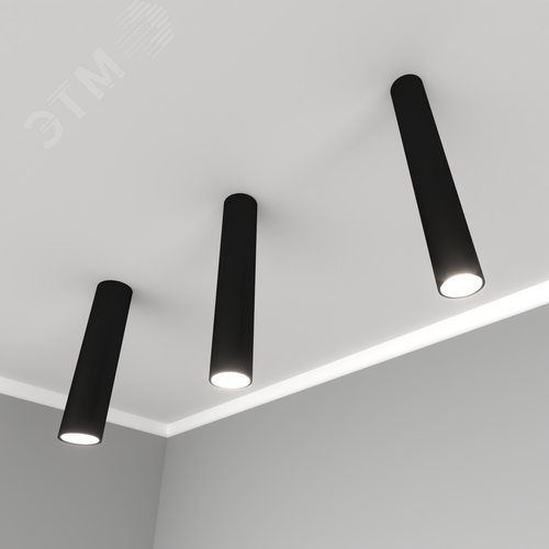 Светильник светодиодный RVE-AVION-70-300-N (Вертикальная труба 300xD70мм 14Вт 45 град Накладной 4000K CRI90 Черный) - фото 3