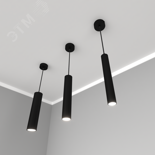 Светильник светодиодный RVE-AVION-55-300-P (Вертикальная труба 300xD55мм 10Вт 15 град Подвесной 4000K CRI90 Черный) - фото 3