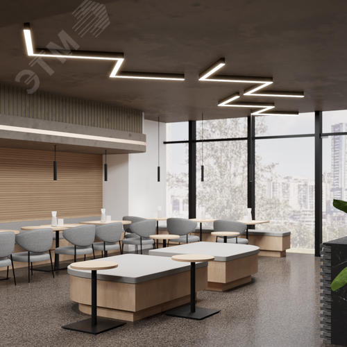 Светильник светодиодный RVE-PLS5070-BARRE-M-684-N (Зигзаг M 684х224х70мм сегмент 267мм 50х70мм 23Вт Накладной 4000К Серый RAL9006 МУАР) - фото 3