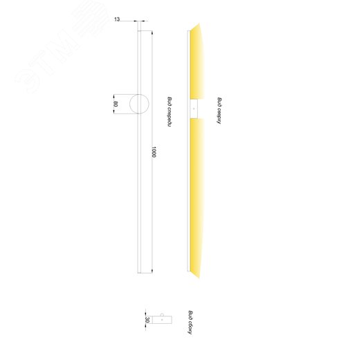 Светильник светодиодный RVE-PLS1210-LINE-BRA-1000-N (Бра 1000х12х10 6,5 Вт накладной 4000K Черный) - фото 4