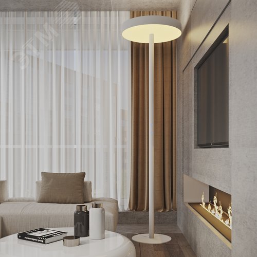 Светильник светодиодный RVE-LBX-CIELO-UPDOWN-2150х600-T (Торшер круг 600х600х80мм 84Вт напольный 4000K стойка 2060х400мм черный) - фото 3