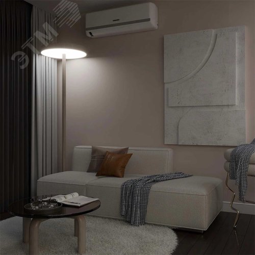 Светильник светодиодный RVE-LBX-CIELO-2150х600-T (Торшер круг 600х600х80мм Вниз 42Вт напольный 4000K стойка 2060х400мм черный) - фото 4