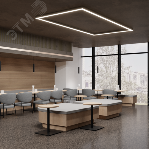 Светильник светодиодный RVE-PLS5070-CUADRO-531-N (Прямоугольник 531х291х70мм сегмент 411мм 50х70мм 39Вт Накладной 4000К Серый RAL9006 МУАР) - фото 2