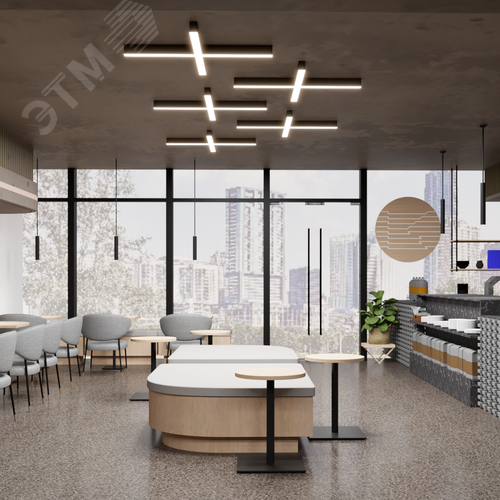 Светильник светодиодный RVE-PLS5070-KRESCENT-1945-N (Крест 1945х1945х70 мм сегмент 973мм 50х70мм 105Вт Накладной 4000К Серый RAL9006 МУАР) - фото 2